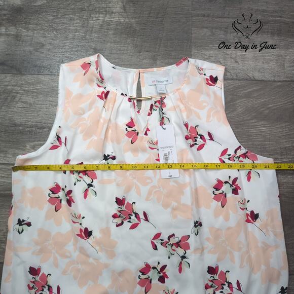 Liz Claiborne Sleeveless Floral Top Size L - Picture 3 of 5